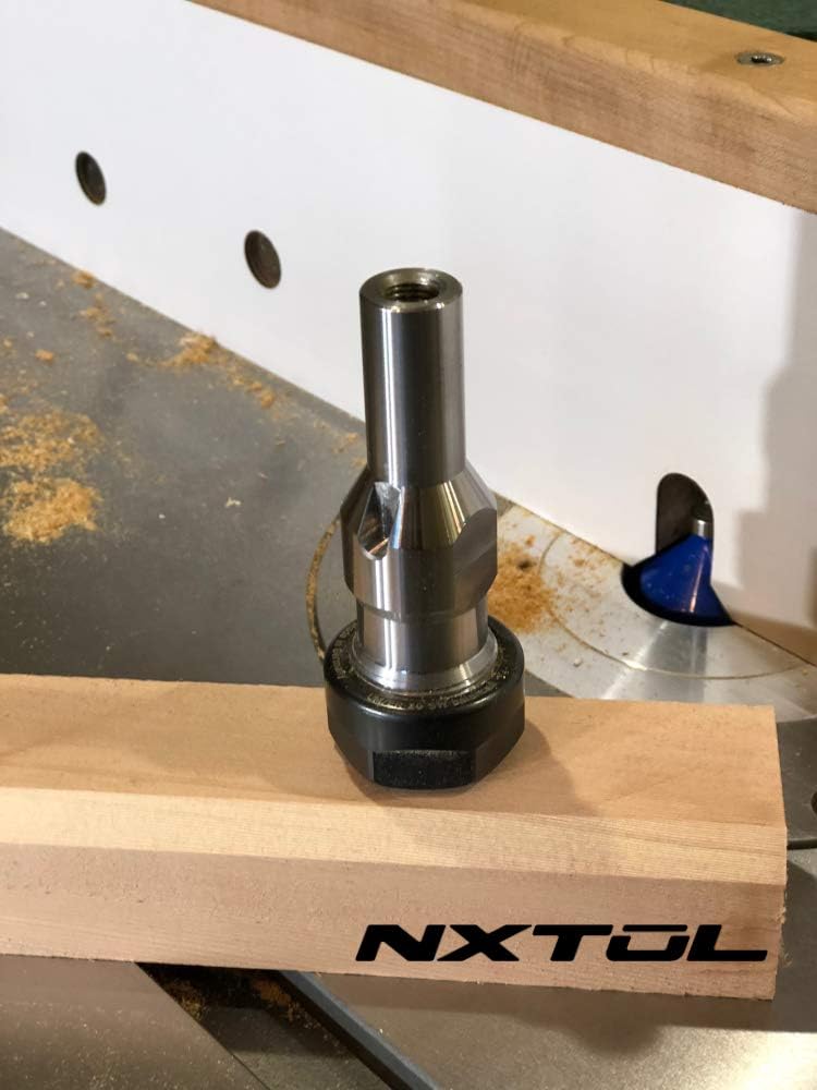 NXT-10004 Router Bit Spindle Adapter for Grizzly G1026 3 Hp, Shop Fox W1702 3 Hp | Includes 1/4' and 1/2' ER20 collets| No slip | Made in U.S.A
