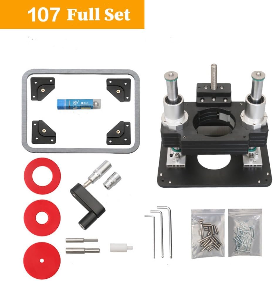 Woodworking Heavy Duty Router Lift with Aluminium Router Table Insert Plate Woodworking Tools (107mm)