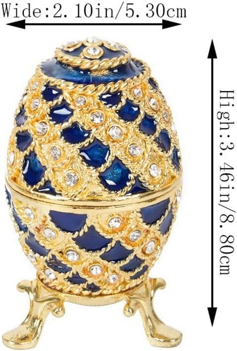 Enamel Colored Easter Egg Light Luxury Metal Jewelry Decorative Box Small Home Decor