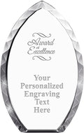 Crown Awards Customizable Crystal Trophy, 9' Engraved Tear Drop Crystal Award