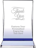 Crown Awards 8' Sapphire Illumination Thank You Crystal Award, Custom Engraved Thank You Trophy, Engraving Included, Prime