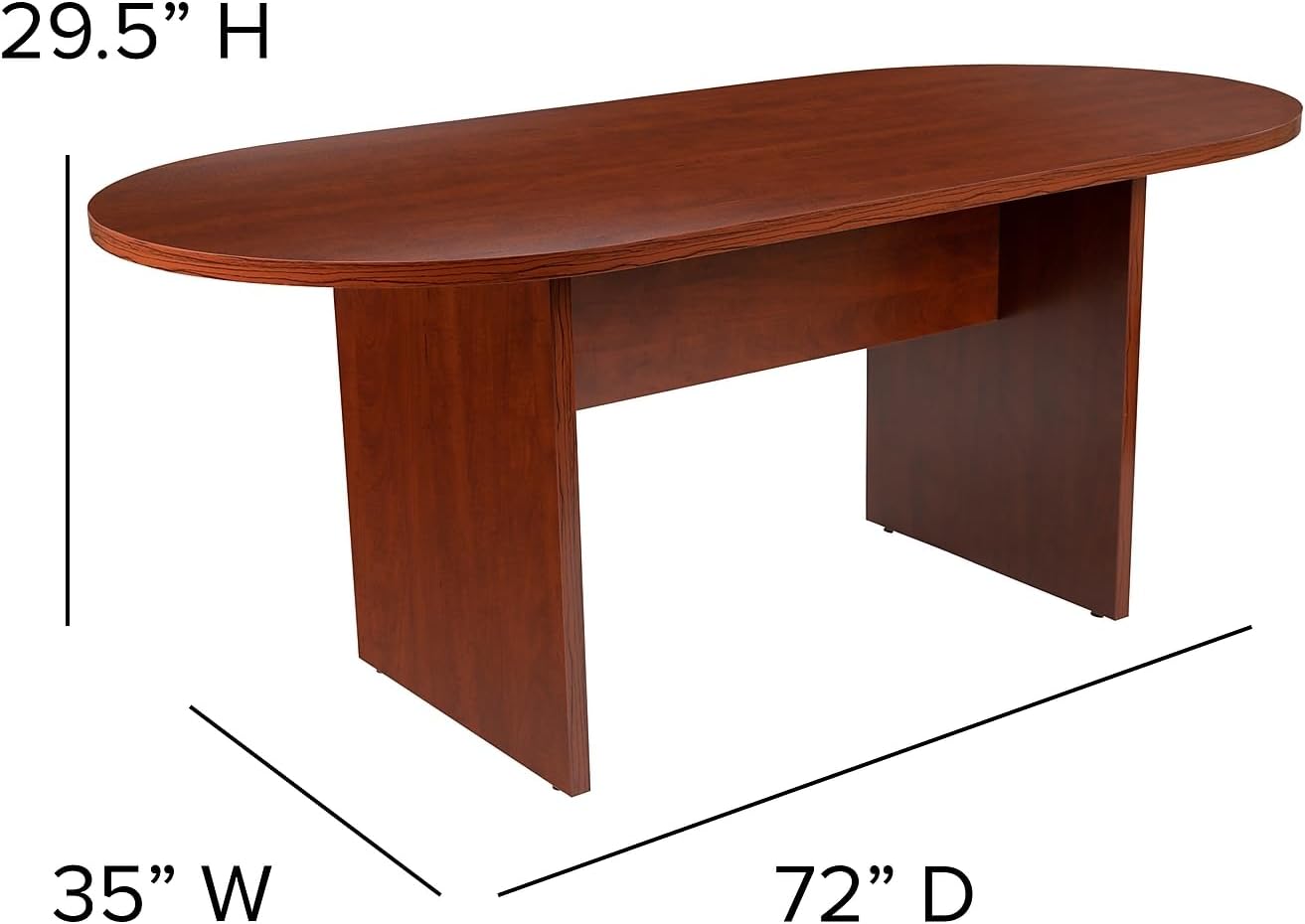 Flash Furniture Jones 6 Foot (72 inch) Oval Conference Table in Cherry