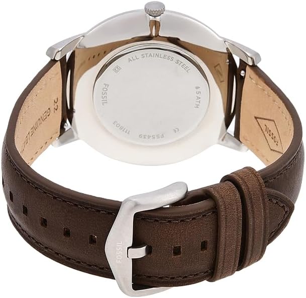 Fossil Men's Minimalist Quartz Stainless Steel Three-Hand Watch for Men