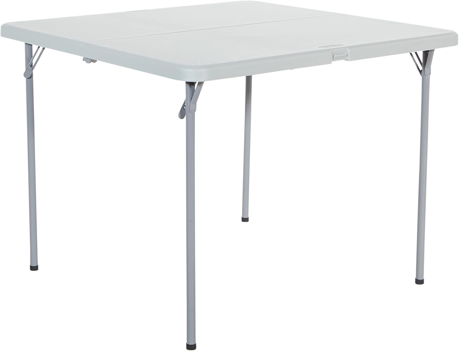 Office Star Resin 5-Piece Folding Square Table and Chair Set, Light Grey
