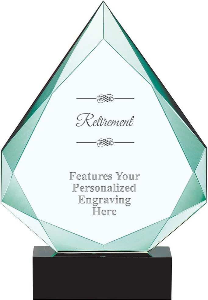 Crown Awards Personalized Crystal Trophy, 13' Engraved Legacy Jade Crystal Award Prime