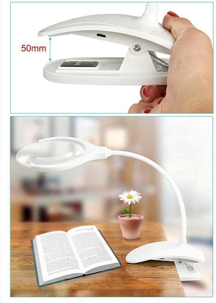 LED Magnifying Glass Clamp Lamp – 3X/8X Dimmable Lens with Adjustable Swivel Arm for Jewelry, Sewing, Crafting, and Task Lighting