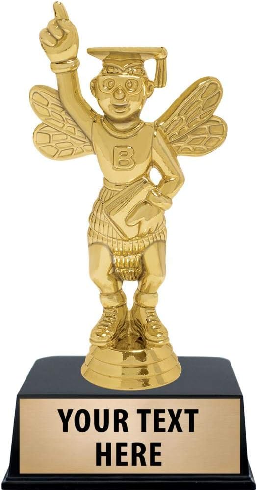 Crown Awards Spelling Bee Trophies with Custom Engraving, 6' Personalized Spelling Bee Trophy On Black Base
