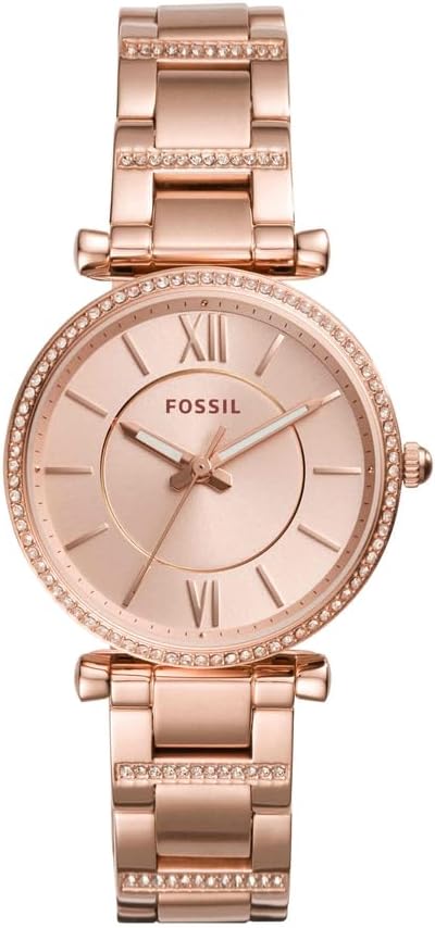 Fossil Women's Watch and Bracelet Set, Carlie Three-Hand Stainless Steel Watch for Women and Bracelet Set