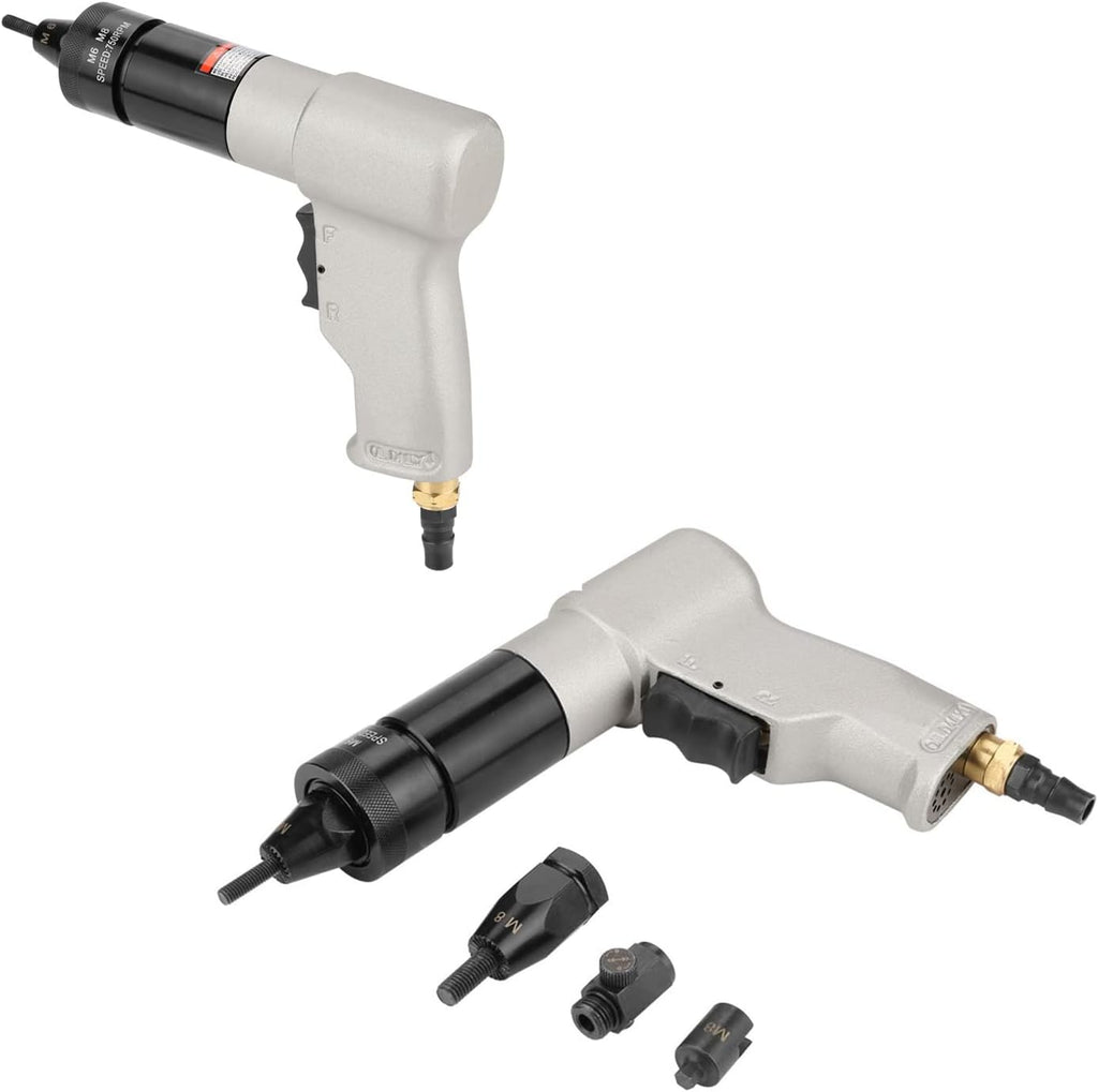 Air Rivet Gun, Metal 1/4 Inlet Port Pneumatic Riveting Gun Pull Nut Automatic Air Riveter Nut Gun Tool 220x180mm (M6/M8 KP-7322)