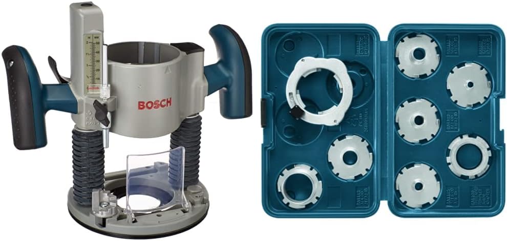 BOSCH RA1166 Plunge Router Base&BOSCH 8-Piece Router Template Guide Set RA1128
