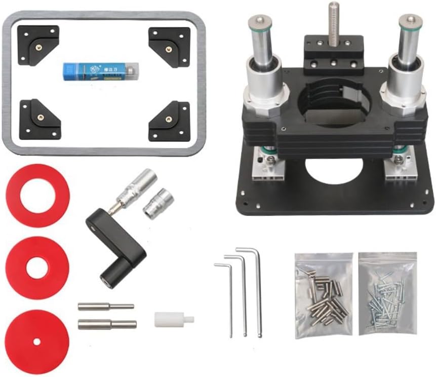 Woodworking Heavy Duty Router Lift with Aluminium Router Table Insert Plate Woodworking Tools (107mm)