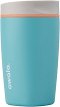 Owala SmoothSip Slider Insulated Stainless Steel Coffee Tumbler, Reusable Iced Coffee Cup, Hot Coffee Travel Mug, BPA Free 12 oz, Grey/Blue (Beachy Breeze) (Pack of 8)