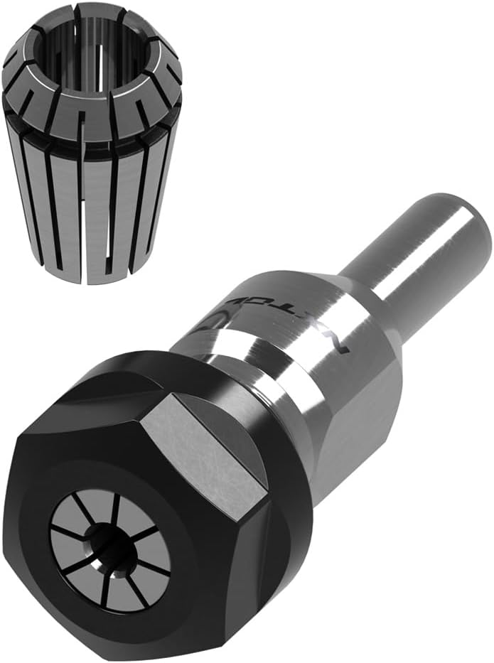 NXT-10004 Router Bit Spindle Adapter for Grizzly G1026 3 Hp, Shop Fox W1702 3 Hp | Includes 1/4' and 1/2' ER20 collets| No slip | Made in U.S.A
