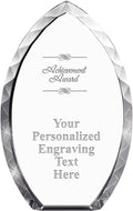 Crown Awards Customizable Crystal Trophy, 9' Engraved Tear Drop Crystal Award