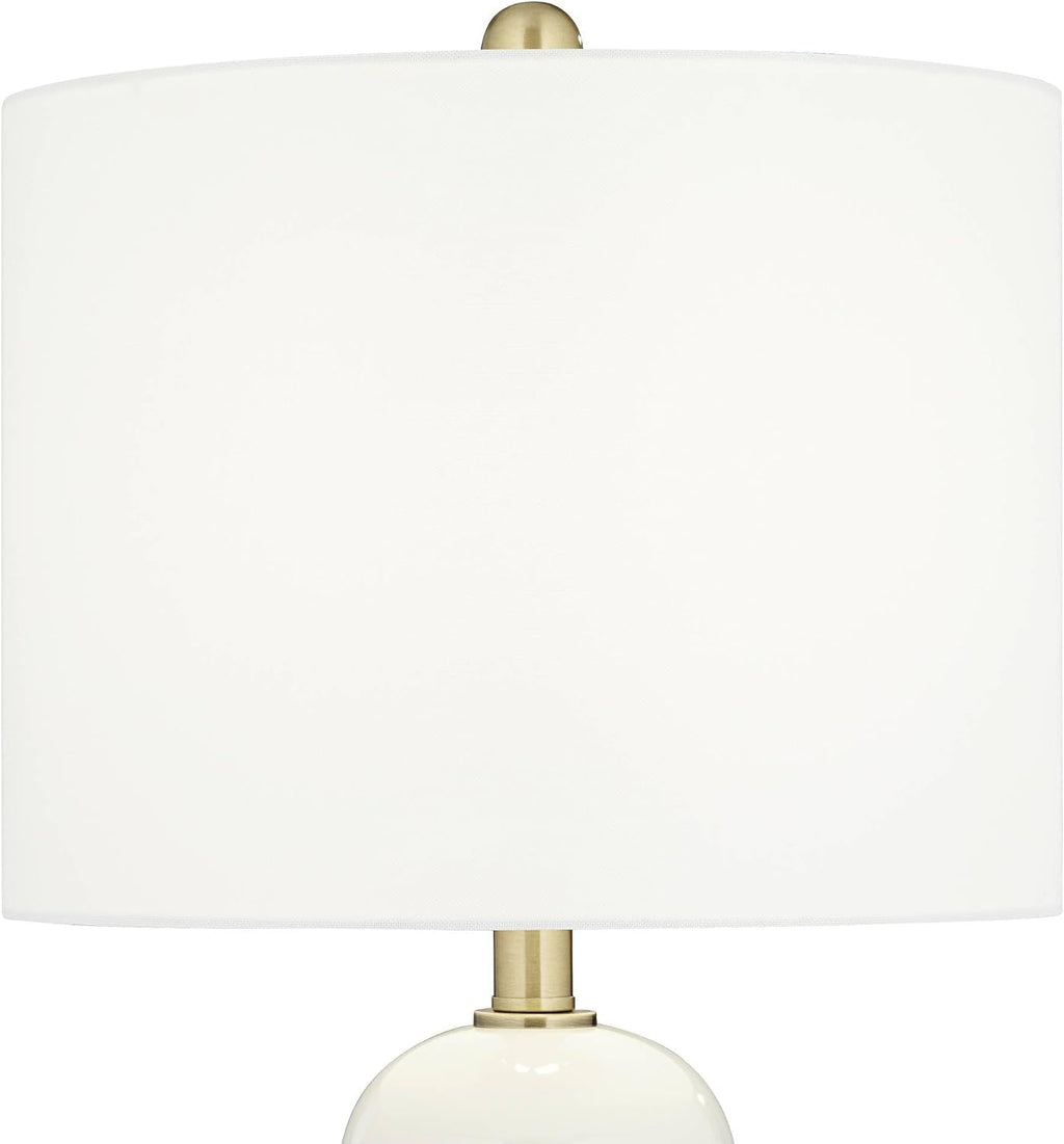 360 Lighting Draper 26' High Modern Coastal Table Lamps Set of 2 White Ceramic Fabric Shade Living Room Bedroom Bedside Nightstand House Office Home Reading Kitchen Entryway Console Family