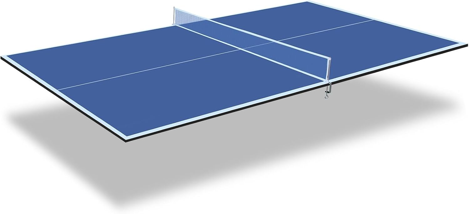 Foldable Ping Pong Table Top for Billiard Table, 6FT/7FT/8FT/9FT Table Tennis Table Topper for Pool Table, Indoor Outdoor Portable Table Tennis Conversion Top w/Net & Foam Padding