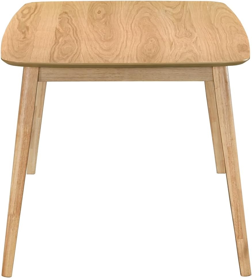 Acanva Modern Rectangular Dining Table for 6, Farmhouse Kitchen Dinner Tables with Tapered Wood Legs, Oak