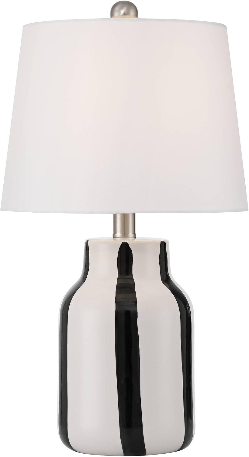 360 Lighting Cookies and Cream 20 1/2 High Black and White Ceramic Table Lamp Set of 2