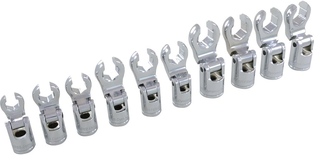 Dynamic 3/8' Drive 17 Piece Metric (10-19 mm) and SAE (3/8' - 3/4') Flare Nut Socket Set