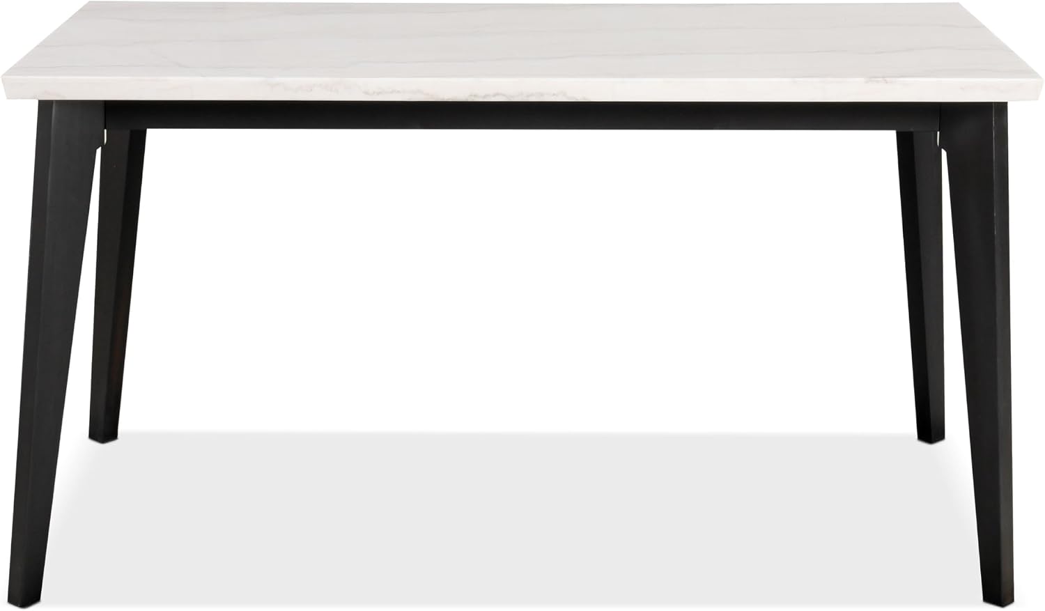 Furniture of America Isolde Contemporary 70-inch Marble Top Rectangular Dining Table with Tapered Legs, Easy Assembly for Home Kitchen, Living Room, Dinettes, Black and White