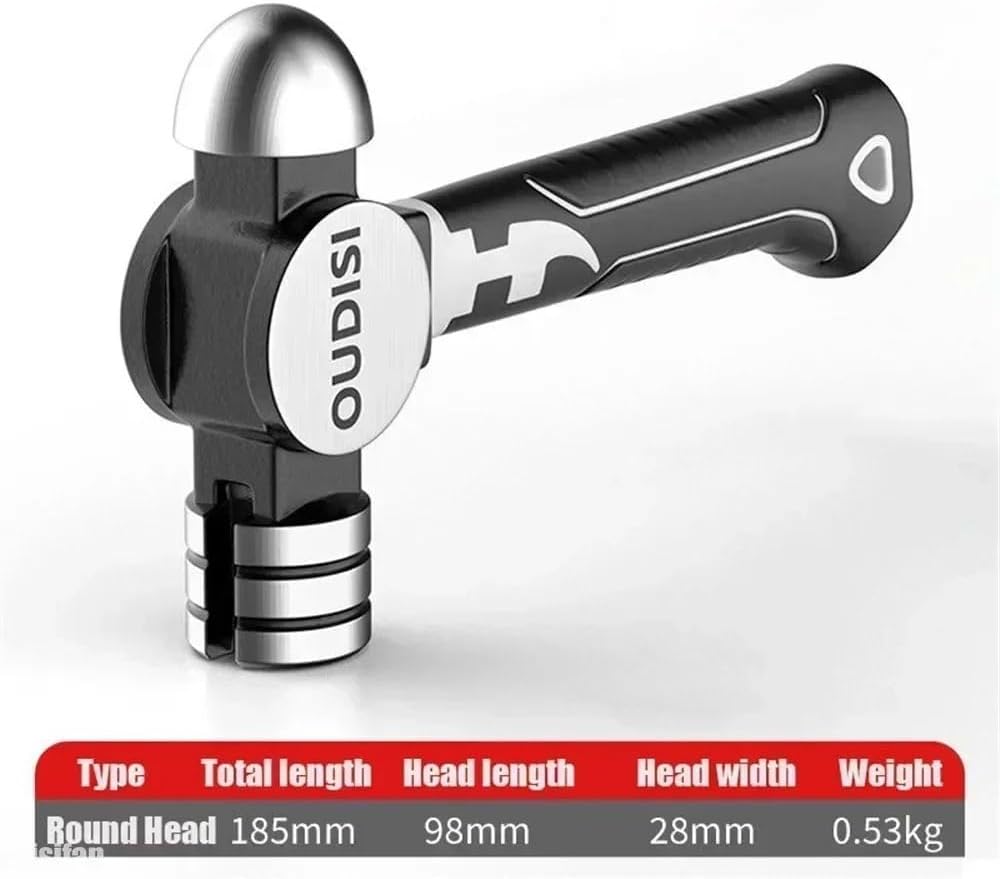 Heavy Duty Short Handle Octagonal Hammer High Carbon Steel Hand Tool Nail Hammer for Carpenter Woodworking(A)