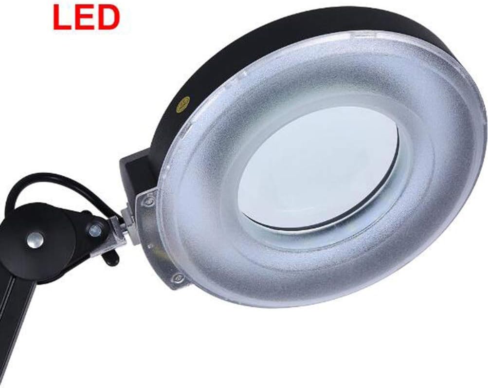 Magnifier, LED Magnifying Lamp with Clamp, 5X Super Bright Magnifier Glass Lamp, Full Spectrum Daylight Lens with Adjustable Swivel Arm Light for Desk Table Task Craft Or Work