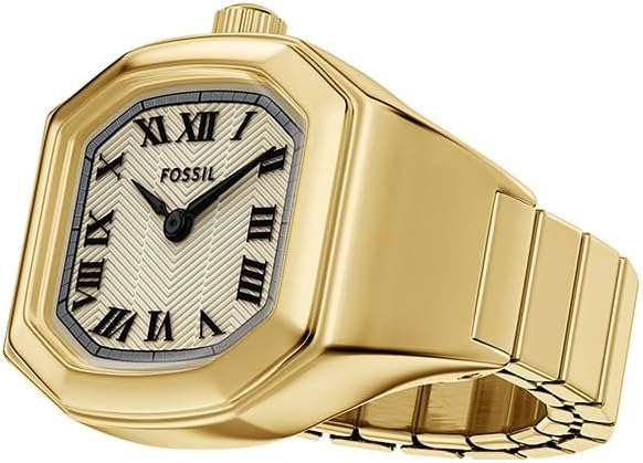 Fossil Women's Watch Ring, Quartz Stainless Steel Two-Hand Ring Watch for Women