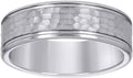 Jewels By Lux Tungsten Hammered Finish Center Dual Offset Grooves Mens Comfort-fit 8mm Sizes 7-14 Wedding Band