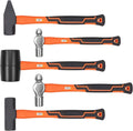 5-Pcs Hammer Set/Ball Pein Hammer/Rubber Mallet/Sledge Hammer/Cross Pein Hammer NEW