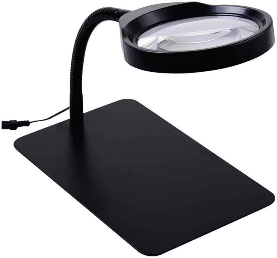 Screen Magnifier Desktop 10 Optical White LED lamp with a Magnifying Glass to Read The Old Watch Repair Engraving lamp HD high Magnification Magnifier with LED Light Double The Comfort