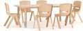 Flash Furniture Emmy Adjustable Classroom Activity Table with 6 Stackable Chairs, Plastic Activity Table for Kids, 23.625' W x 47.25' L, Natural