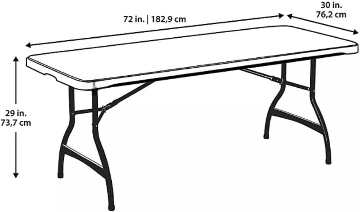 6 Foot Folding Table, Portable Rectangular Banquet Table(6' Folding Table, White Granite, 8 PK)