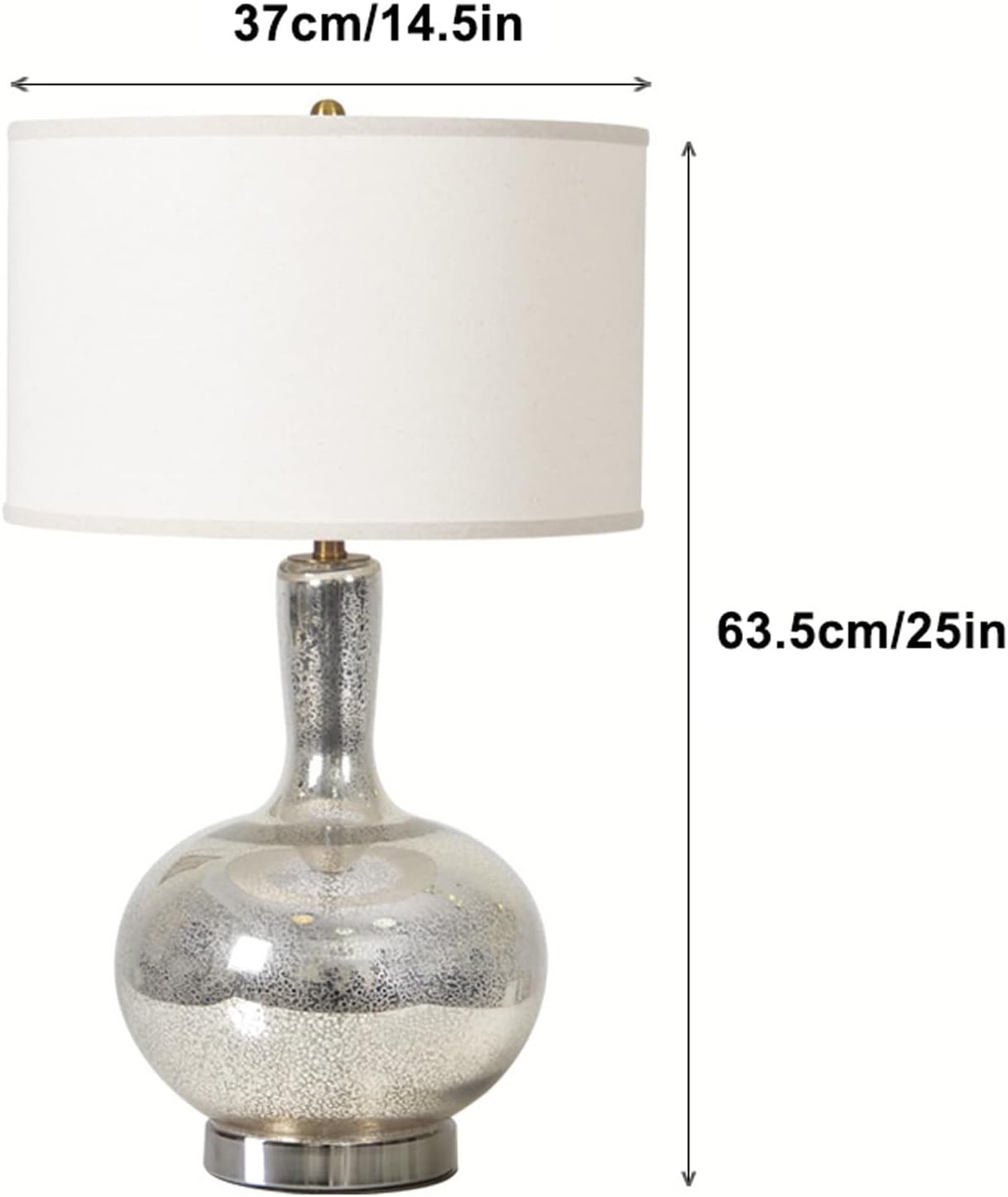 LED Desk Lamp Modern Table Lamps Glass Bedside Table Lamps with Fabric Lampshade Luxurious Nightstand Lamps for Home Office Cafe Study Table Lamp, 25'H Table Lamp Reading Lamp ( Color : Silver )