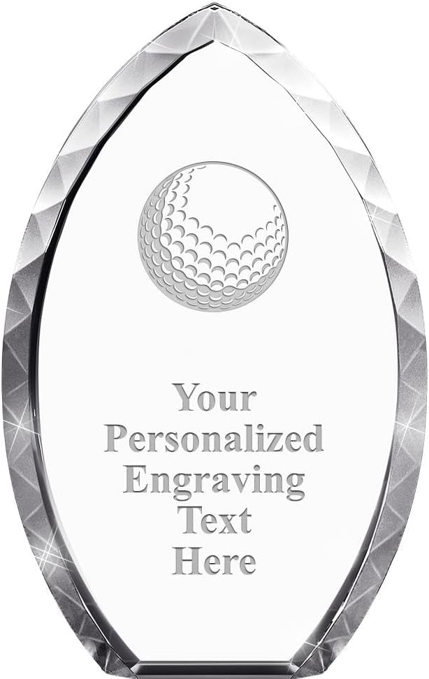 Crown Awards Customizable Crystal Trophy, 9' Engraved Tear Drop Crystal Award