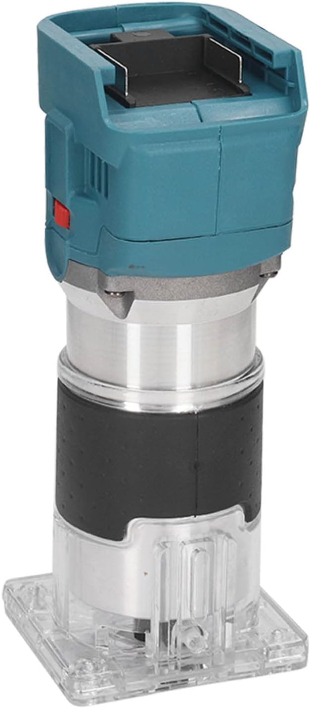 Cordless Woodworking Trimmer, Brushless 18V Lithium Ion Battery Wood Trimming Machine Router, 6 Gears Speed Adjustable from 10000 to 30000 RPM, with Quick Locking Sys