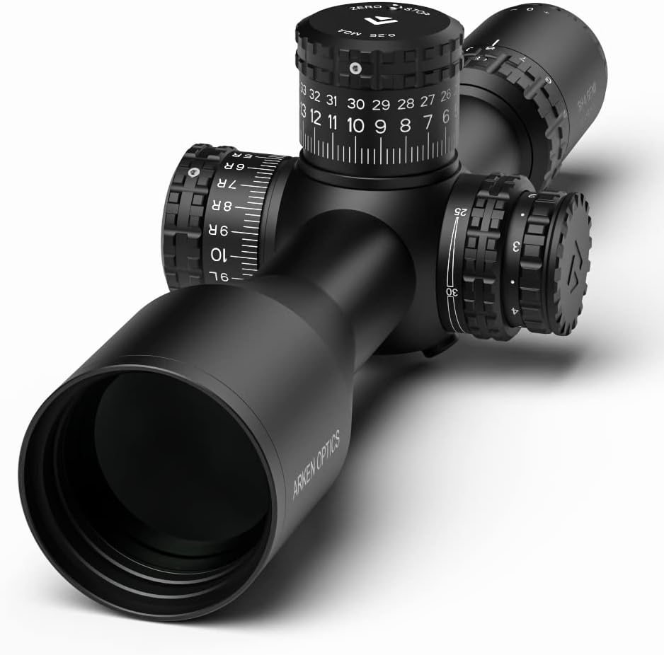 Arken Optics SH4 GEN2 4-16x50 FFP Rifle Scope, Illuminated Reticle, Precision Tracking System, AZS Zero Stop, 34mm Tube, HD Glass Scope for Hunting, Target and Long Range