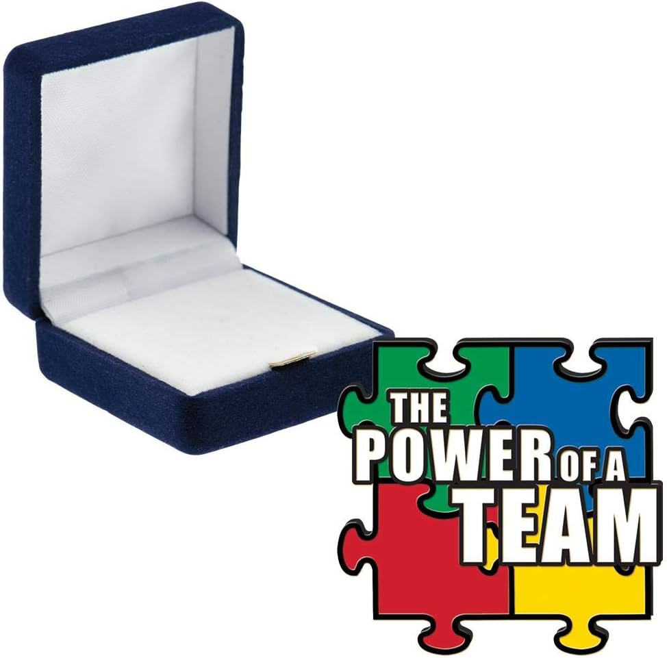 Crown Awards Power of A Team Pins, Power of A Team Pin with Blue Velvet Presentation Case, Prime