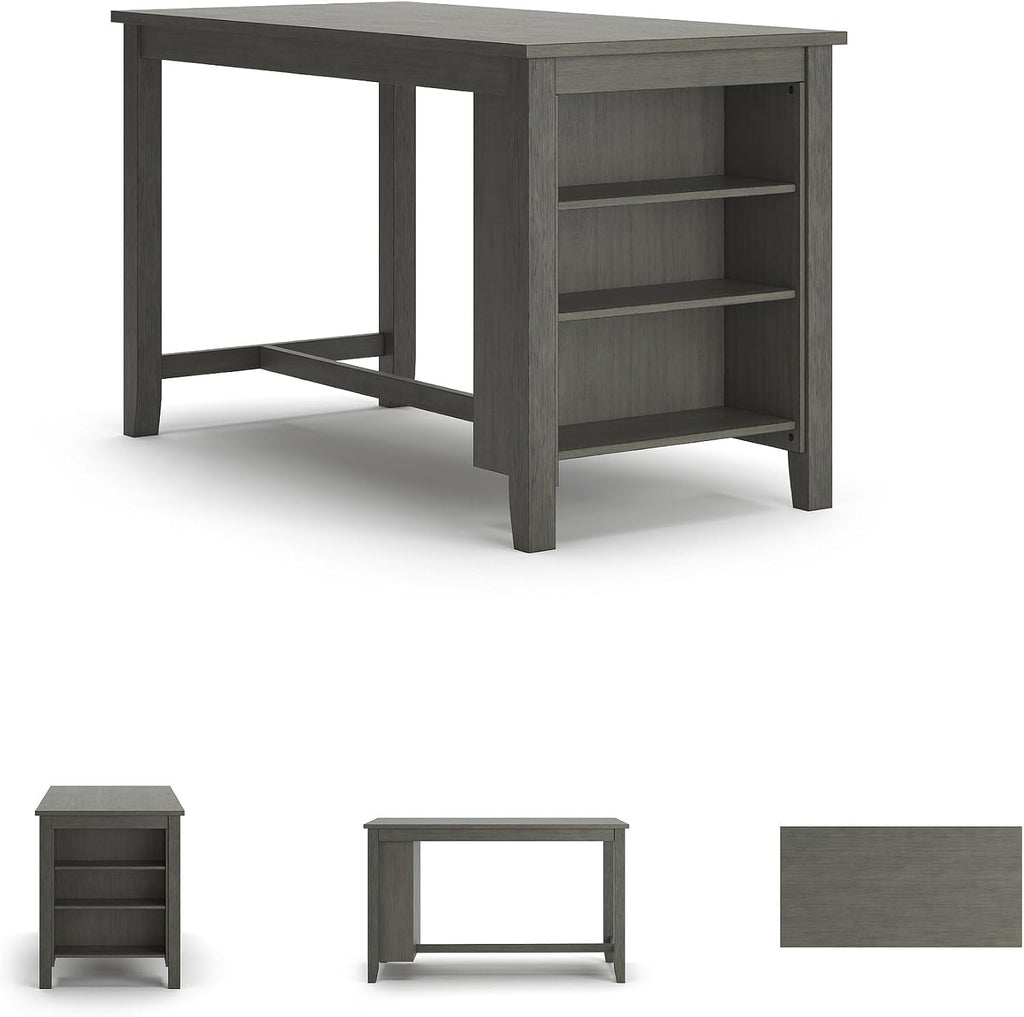 Signature Design by Ashley Caitbrook Dining Table, Counter Height Table With Shelves, Wood Construction In Antiqued Gray Wash, Space‑Saving For Small Rooms And Kitchens
