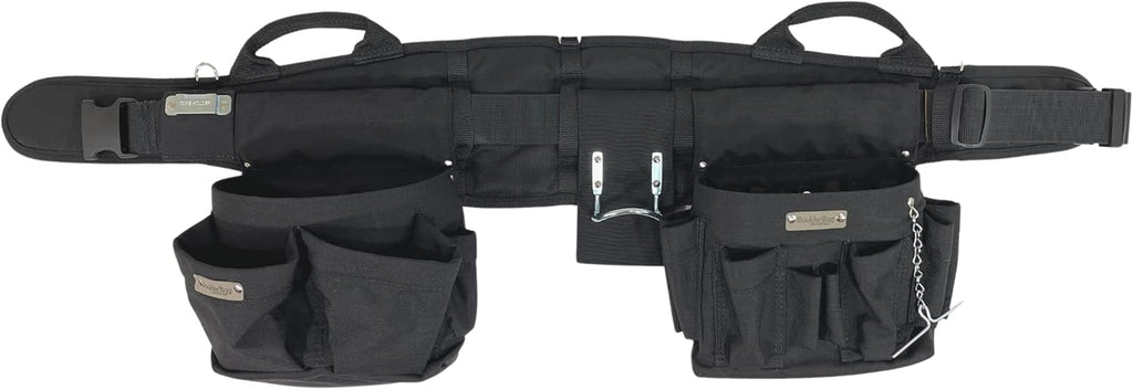 BOULDER BAG Professional Electrician's MAX Combo with Comfort Back Support Tool Belt, Quick Release Buckle, Heavy Duty Work Belt, Black, (Large 33-36 Inches), Made in USA