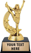Crown Awards Cheerleading Trophies with Custom Engraving, 6' Personalized Star Cheerleader Award Trophy On Black Base