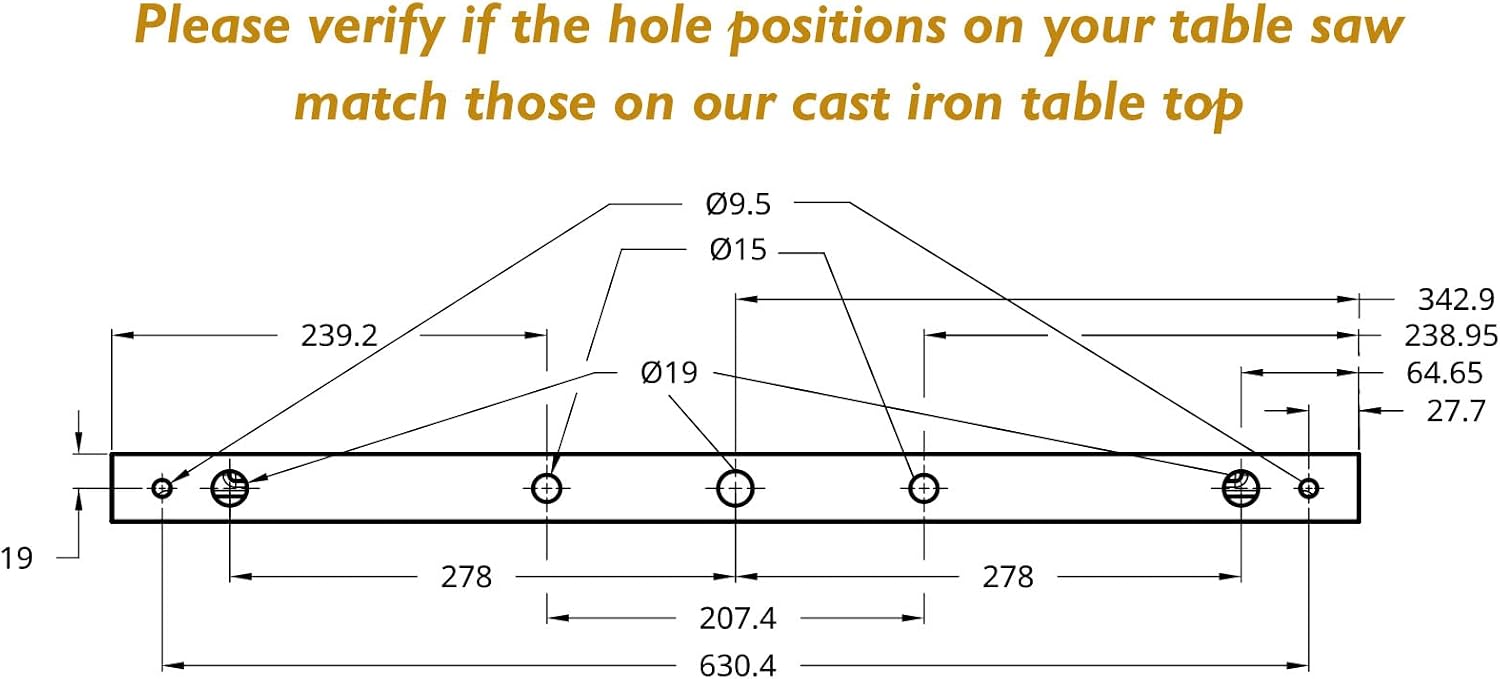 O'SKOOL 27' x 16' Cast Iron Router Table Extension Wing, RTS015