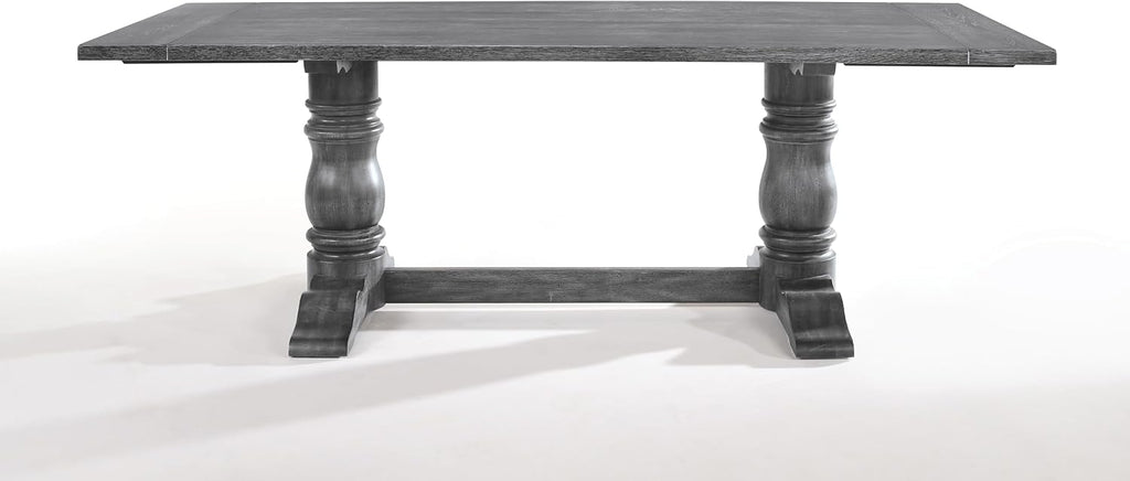 88'' Rectangular Dining Table Rustic Wood Kitchen Dinner Table, Retro Modern Mid-Century Style, Gray