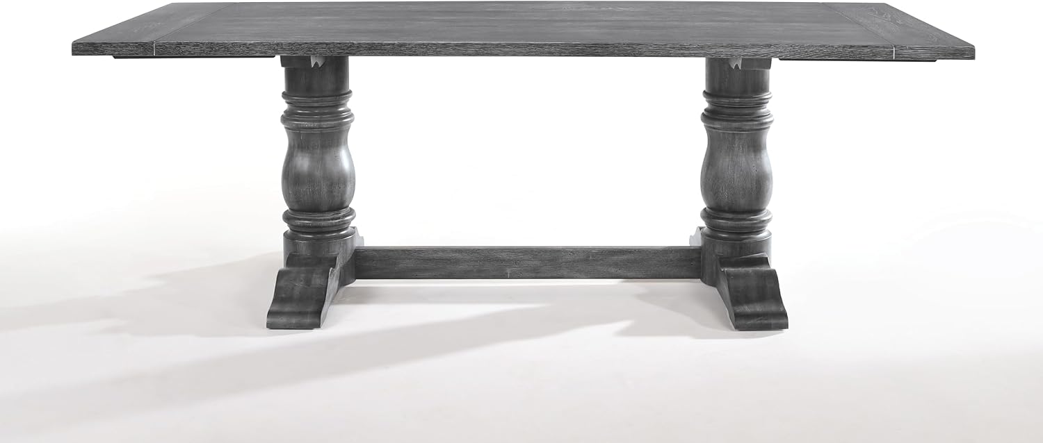 88'' Rectangular Dining Table Rustic Wood Kitchen Dinner Table, Retro Modern Mid-Century Style, Gray