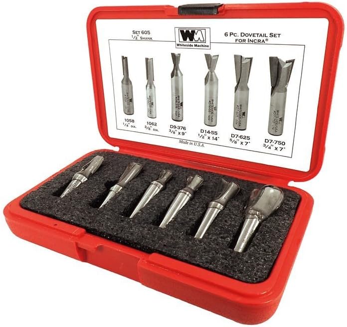 Whiteside Router Bits 605 Incra Set with 1/2-Inch Shank