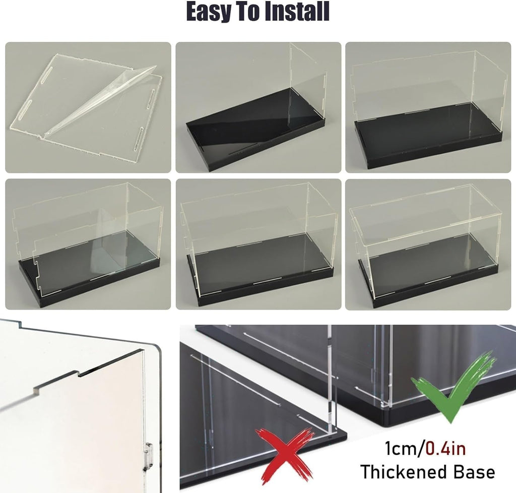 12 14 16 18 20 22 24 26 28 Inch Trophy Holder Clear Acrylic Display Case Assemble Box with Black Base, Dustproof Storage for Souvenirs & Awards(70x70x70cm/28x28x28in)