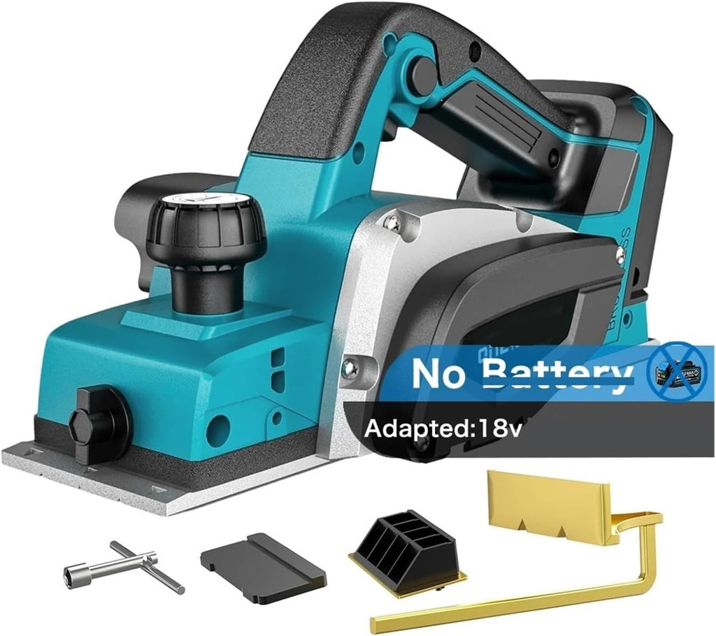 Handheld Electric Planer Cordless Wood Planing Mac Cordless Electric Planer Brushless Electric Router Trimmer Wood Cutting Tool Woodworking For 18V Batterying(No Batterying)