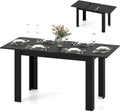 Giantex Extendable Dining Table for 4/6/8, 47'-62' Farmhouse Kitchen Table, Space-Saving Transformer Table for Dinette, Home Office, Living Room, Small Space (Black)