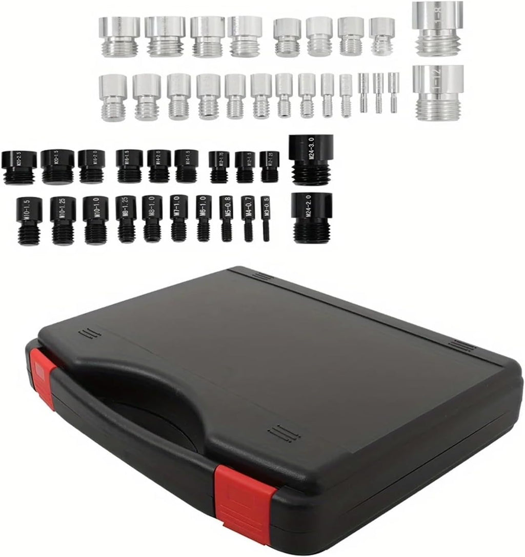 VARNOK Nut and Bolt Thread Checker 44pcs Thread Checker Set, Metric & Inch Sizes, Precision 0.1mm, Industrial Measurement Tool for Engineering Applications