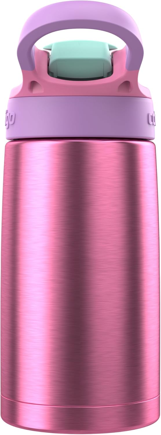 Contigo Autospout Water Bottle with Straw 13 oz Azalea/Pansy (Pack of 4)