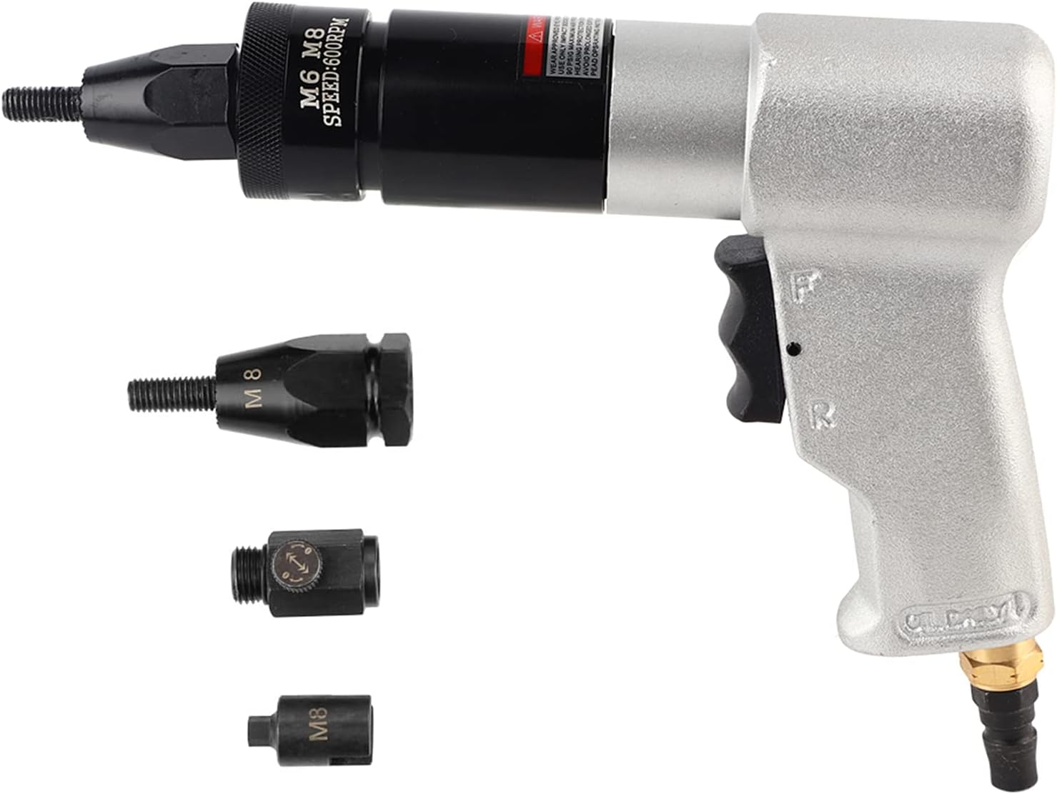 Air Rivet Gun, Metal 1/4 Inlet Port Pneumatic Riveting Gun Pull Nut Automatic Air Riveter Nut Gun Tool 220x180mm (M6/M8 KP-7322)